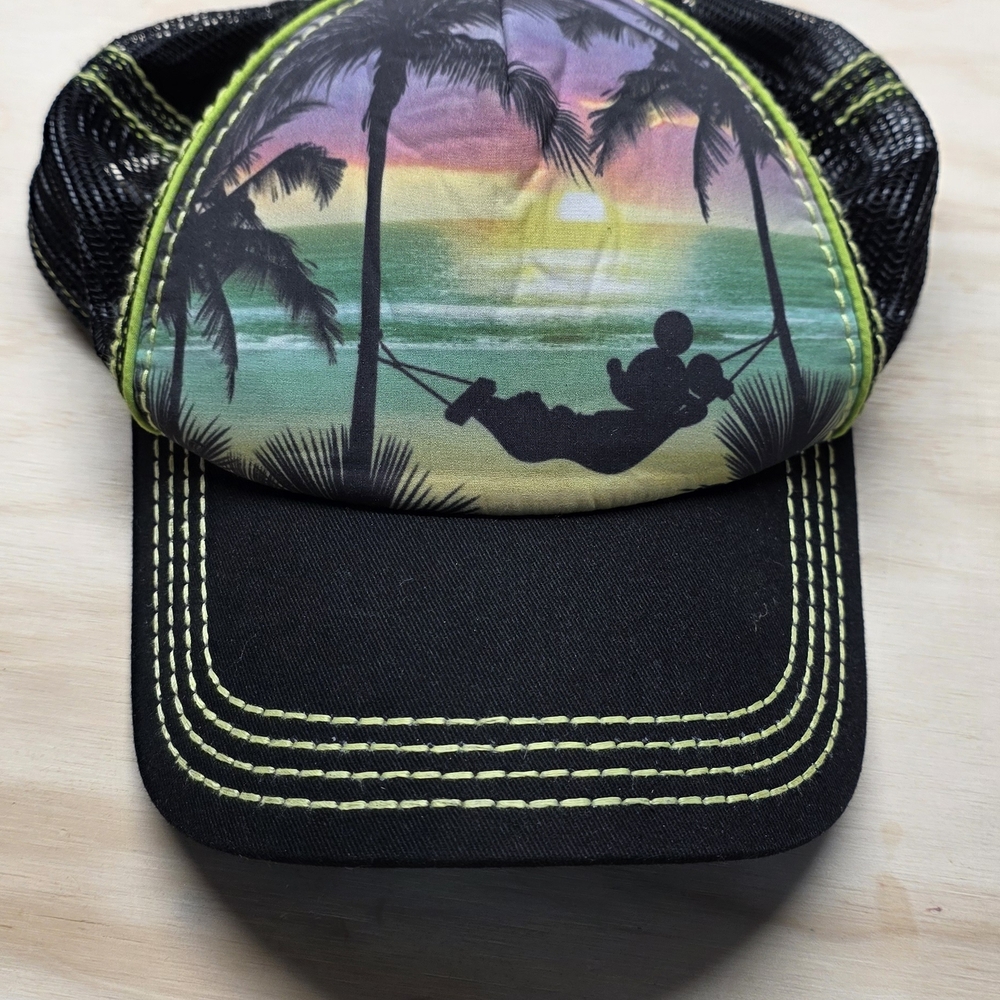 Disney Parks Neon Green Mesh Cap